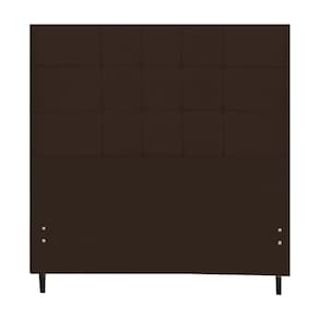 Cabeceira Barcelona Estofada Com Botão de Tecido para Cama Box Casal King Size 195Cm Marrom