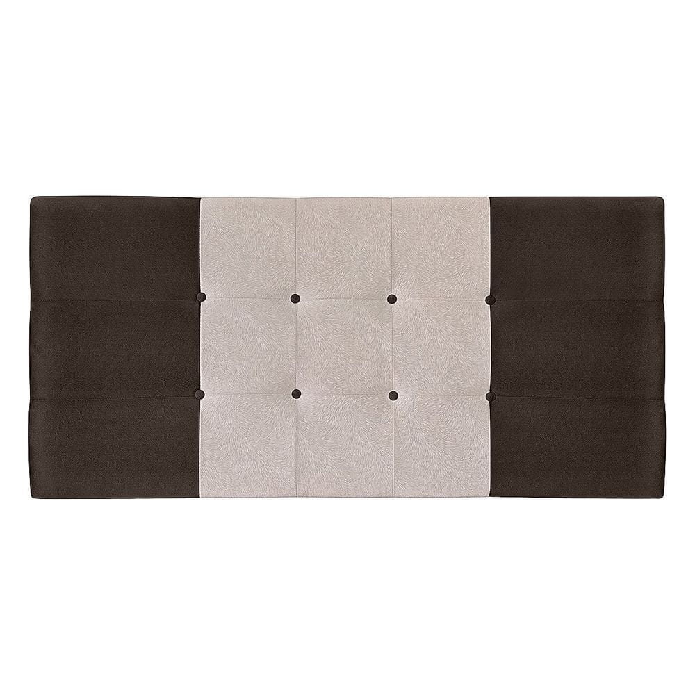 Painel Estofado Nina 195 cm Para Cama Box Quarto Casal King Size Suede Marrom/Bege