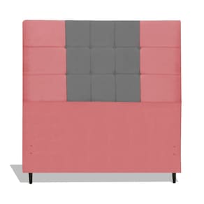 Cabeceira Estofada Box Casal Queen Size Encosto Para Cama Barcelona 164x126 CM Composê Rosa/Cinza