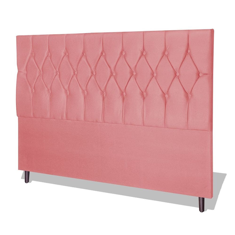 Cabeceira Estofada Box Solteiro Encosto Para Cama Madri 94x126 Rosa 