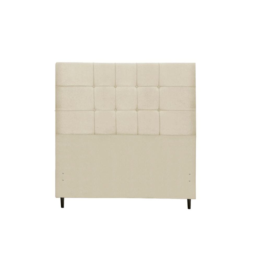 Cabeceira New Barcelona Estofada Com Botão de Tecido para Cama Box Casal King Size 195Cm New Foam