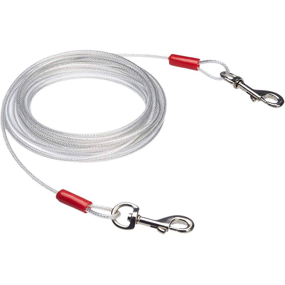 Cabo tie-out Amazon Basics para cães de até 40 kg, 7,6 m, 2 conjuntos