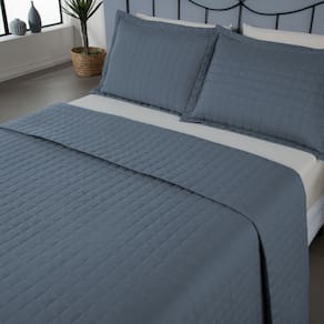 Kit Cobre Leito Copacabana King 3 peças 300 Fios Azul