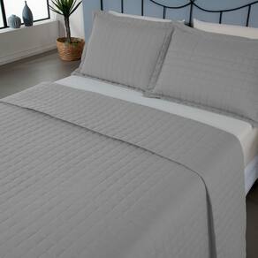 Kit Cobre Leito Copacabana Casal 3 peças 300 Fios Cinza