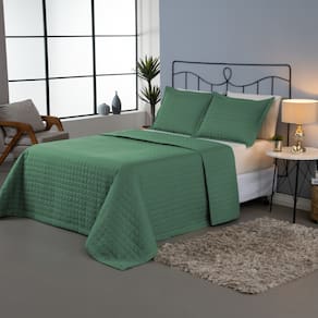 Kit Cobre Leito Copacabana King 3 peças 300 Fios Verde