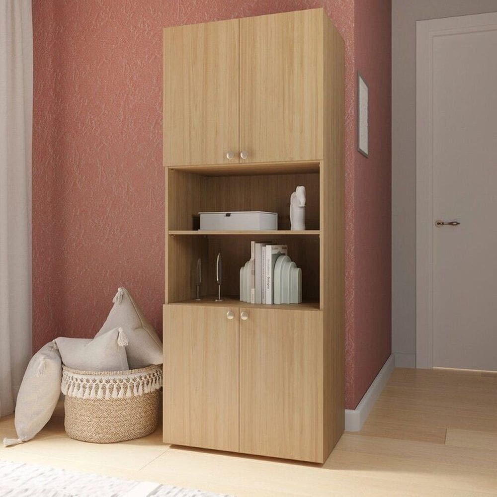 Módulo 70x180 4 Portas 1 Kit Prateleira Frame Cabecasa madeiramadeira Acácia