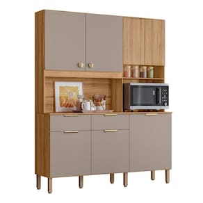 Armario Cozinha Compacta Tropical 160cm 7 Portas e 2 Gavetas
