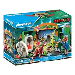 Playmobil Dinos -Maleta Cenario Com Explorador E Dinossauro – 59 peças
