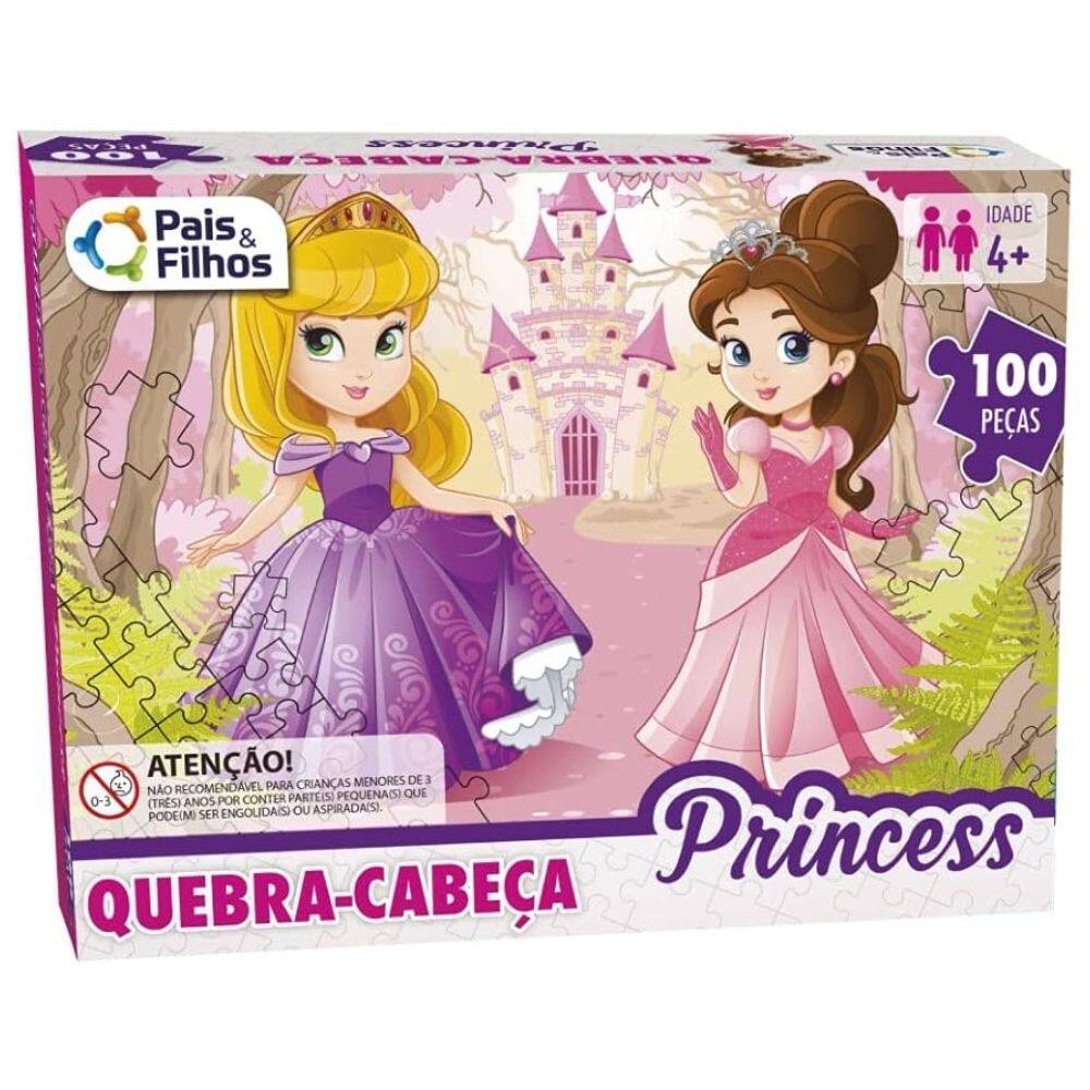 Quebra Cabeça PRINCESS 100 PC - Quebra-Cabeça Princesa  Pais e Filhos - PANAMI