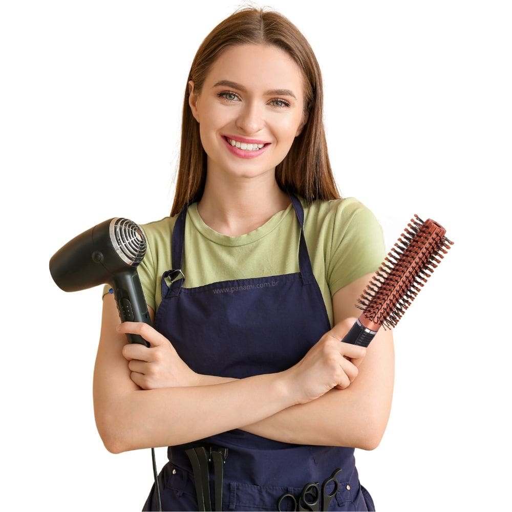 Escova de Cabelo Redonda para Secagem à Seco - Escova Cabelo Feminino Cabelos Curto a médios - PANAMI