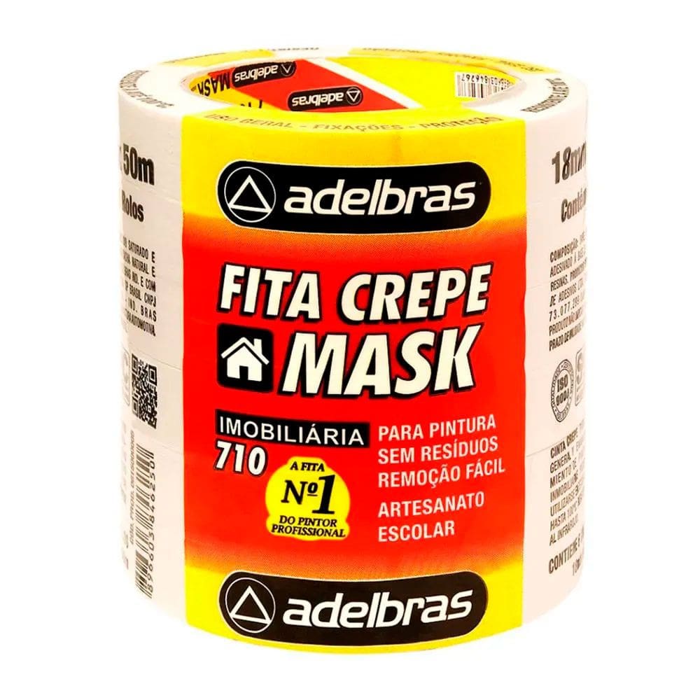 Fita Crepe Adesiva 710 18mmx50m c/6 - Adelbras