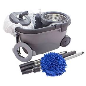 Perfect Pro, Mop Giratório, Move, Mop com Angulação de Aço Inox, Para Qualquer Tipo de Piso, Centrífuga 360 com Cesto em