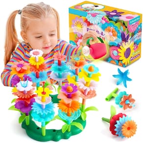 Brinquedos de construção de jardim de flores FUNZBO com 46 unidades para 2 a 8 anos