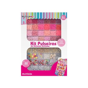 Kit Pulseiras da Amizade Arco-iris My Style Tamanho G Multikids - BR2316