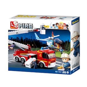 Blocos de Montar Caminhão de Bombeiro e Helicóptero 394 Peças Multikids - BR2308