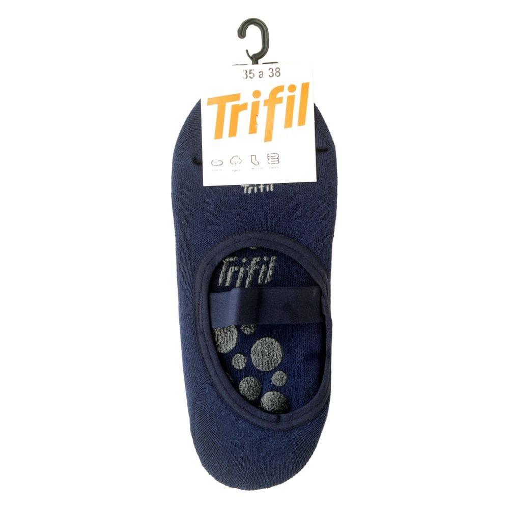 Meia Trifil AF Sapatilha FaixaFina  Antiderrapante Pilates Cor:Marinho Tamanho: 35/38