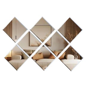 Kit Espelho Mosaico Bisotê Com 8 Peças 20x20cm Decorativo