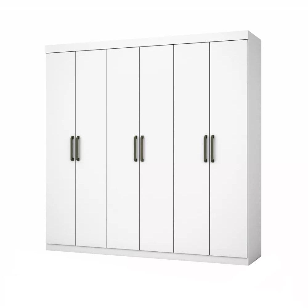 Guarda Roupa Recife 6 Portas 2 Gavetas Sem Espelho Branco - Carioca Móveis