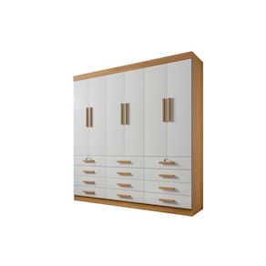 Guarda Roupa Roupeiro Monaco Plus 6 portas Cinamomo Off White - D`Doro
