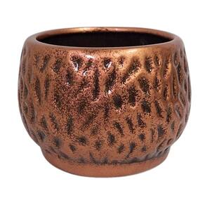 Vaso de Cerâmica Elegance (11cm) Cor Tabaco Cobre BURGUINA
