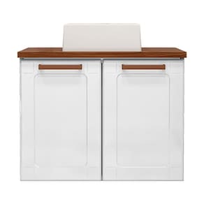 Balcão Gabinete Com Cuba Para Banheiro 2 Portas Natua Branco - Bertolini