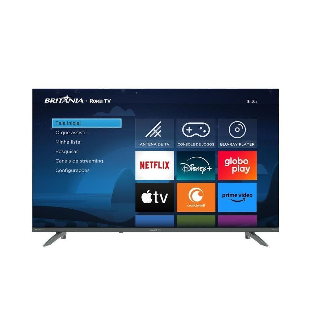 Smart 43” Britânia BTV43VA4REGB Roku LED Dolby Audio Bivolt