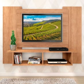 Painel para TV Até 48 Polegadas 4 Nichos P600 Marrom - Fellicci