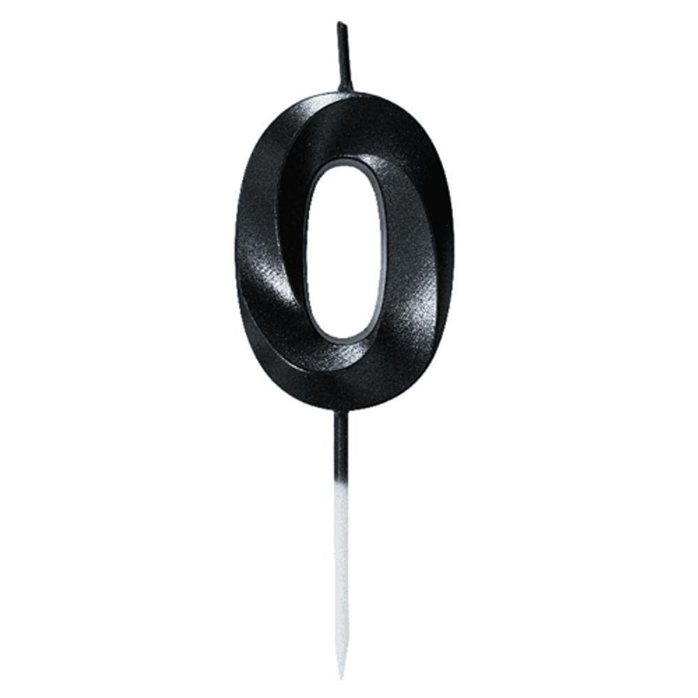 Vela Mini Design Preta Numero 0 - 1 Un