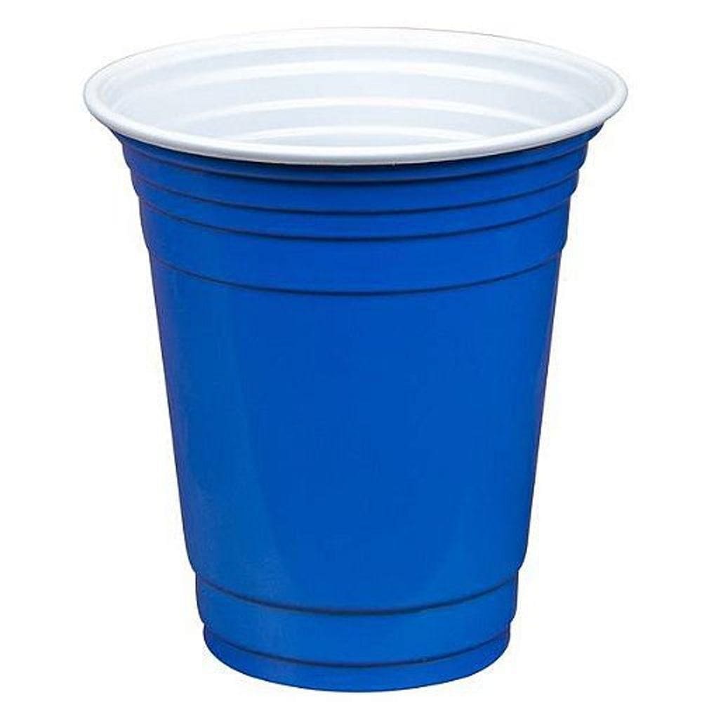Copo Descartável Estilo Americano 360ml Azul - 10 Un