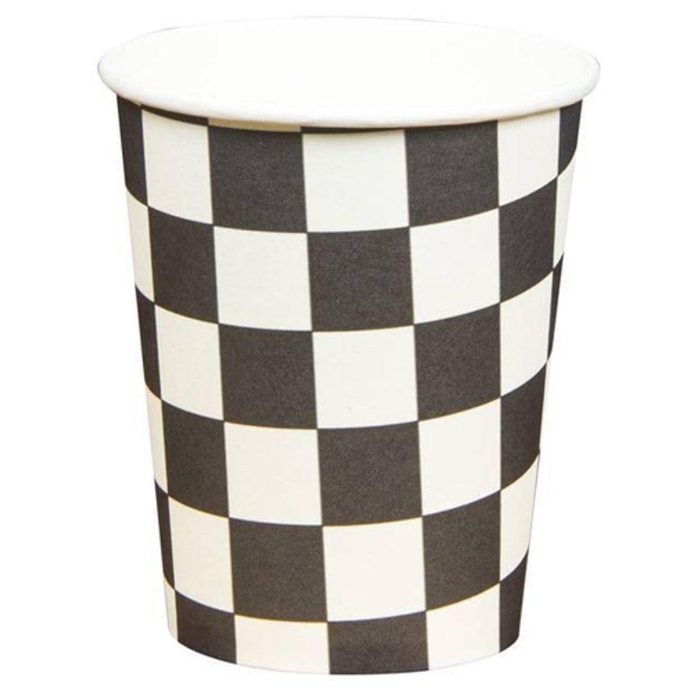 Copo De Papel 270ml Xadrez Preto - 10 Un