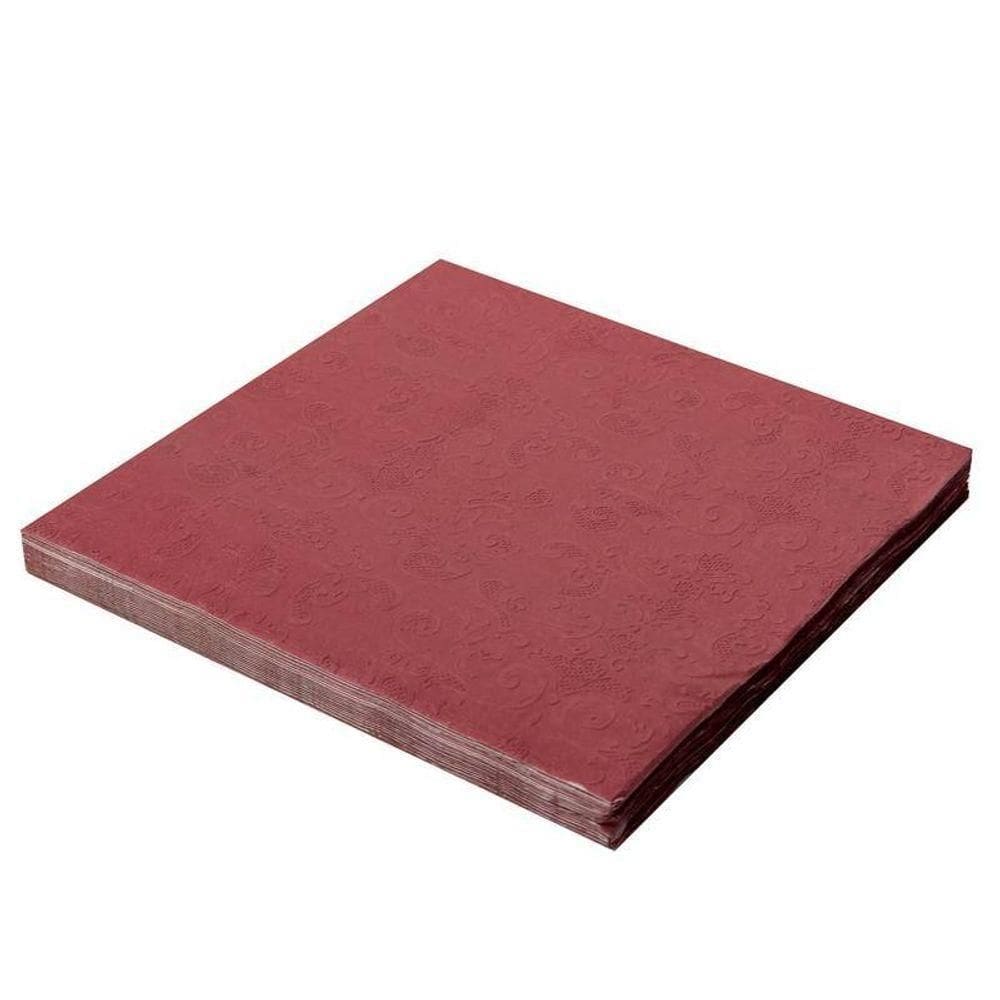 Guardanapo Folha Dupla Alto Relevo 32x32cm Vermelho - 20 Un