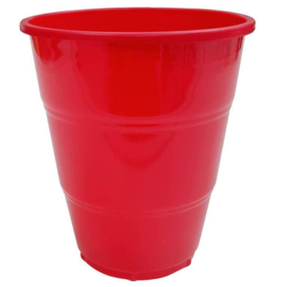 Copo Plástico Happy Line 210ml Vermelho - 8 Un