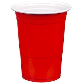 Copo Descartável Estilo Americano 480ml Vermelho - 10 Un