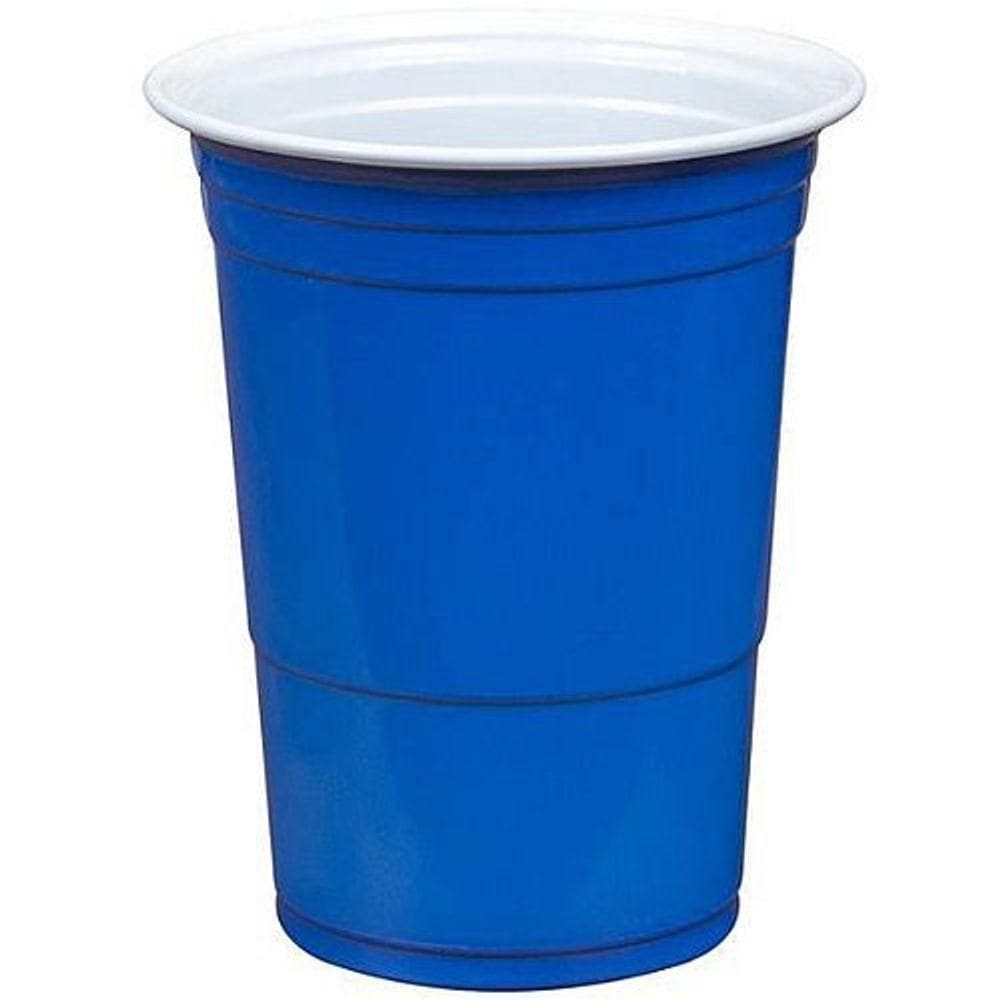 Copo Descartável Estilo Americano 480ml Azul - 10 Un