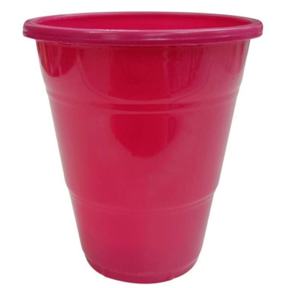 Copo Plástico Happy Line 210ml Pink - 8 Un