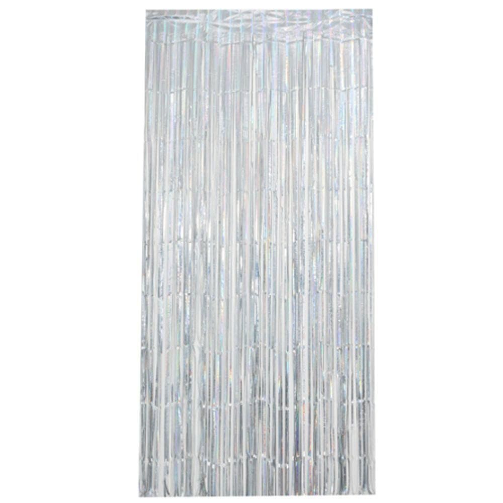 Cortina Metalizada Holográfica 100x200cm Prata - 1 Un