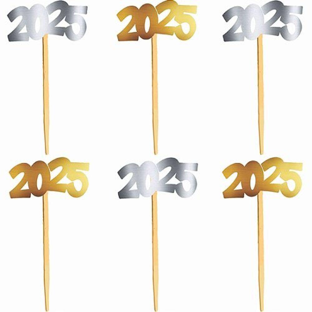 Palito Decorativo Para Doces Réveillon 2025 P - 6 Un