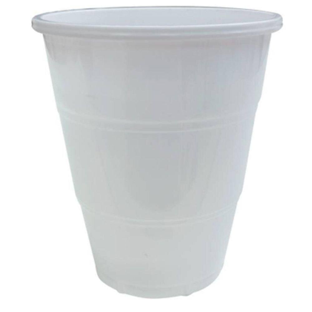 Copo Plástico Happy Line 210ml Branco - 8 Un