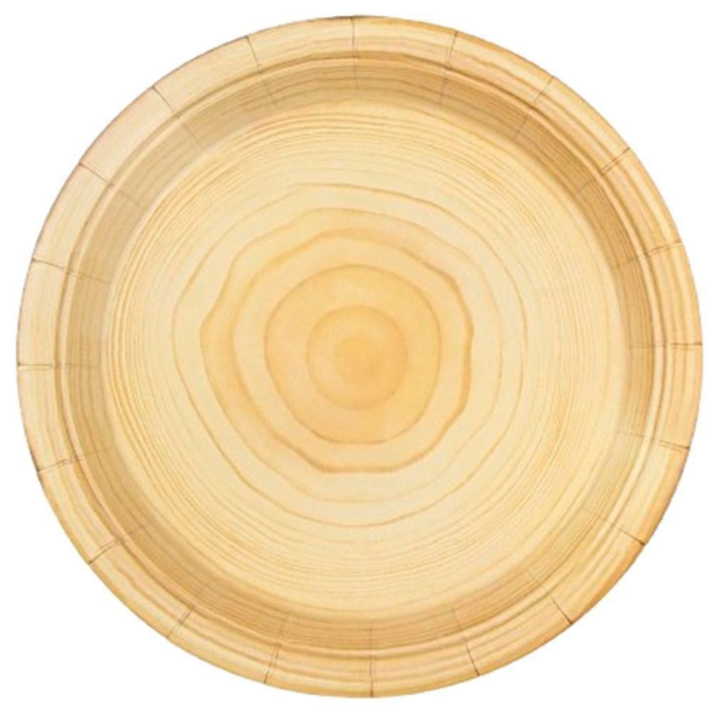Prato De Papel 18cm Cor Bambu - 10 Un