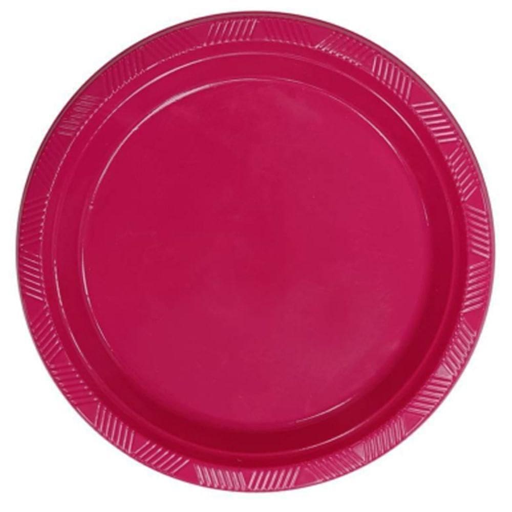 Prato Plástico Happy Line 15cm Pink - 8 Un