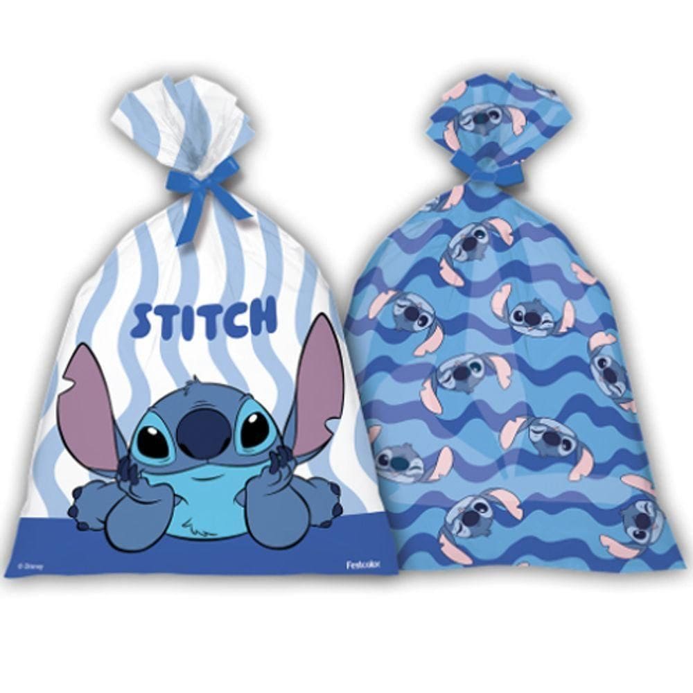 Sacola Plástica Stitch New - 8 Un