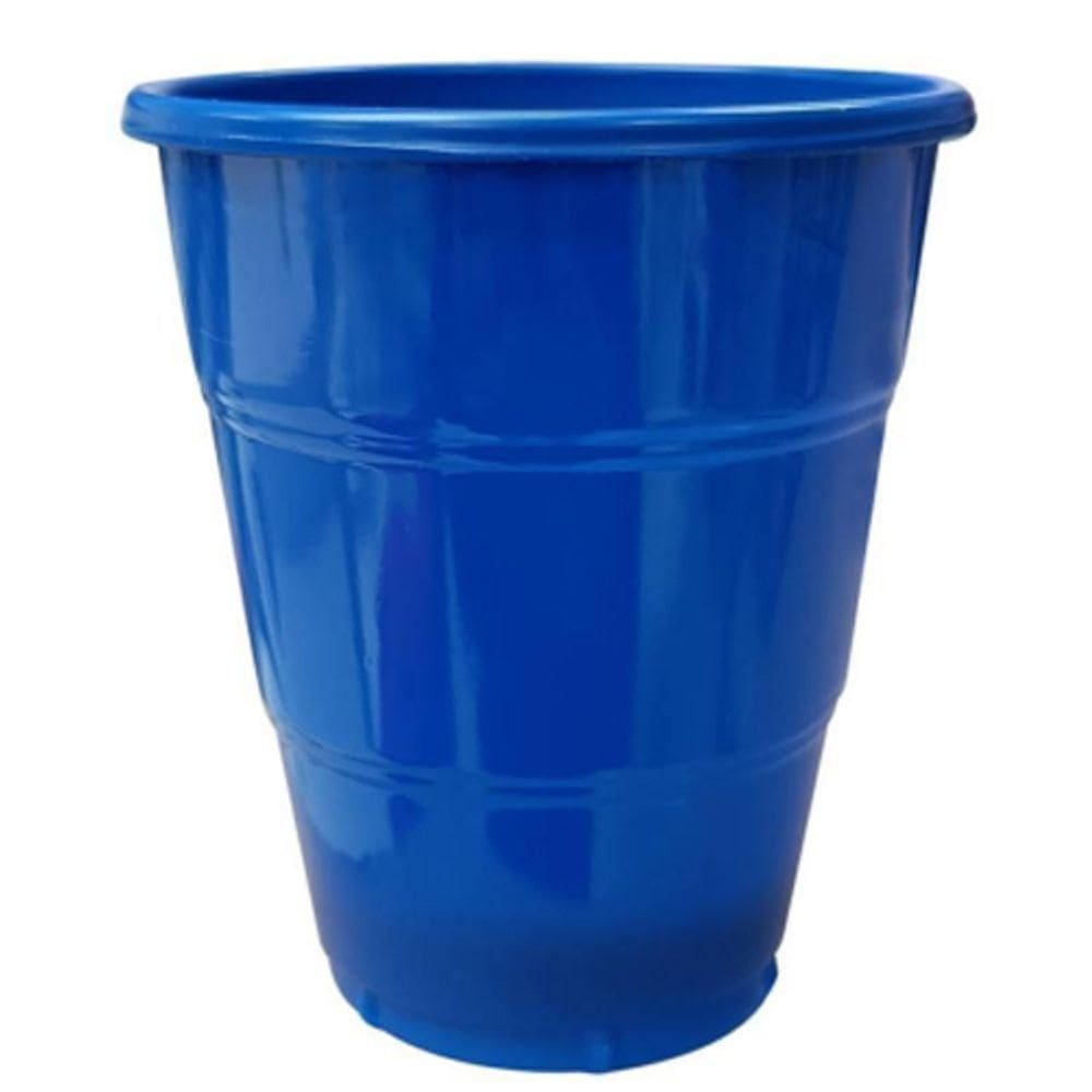 Copo Plástico Happy Line 210ml Azul Royal - 8 Un