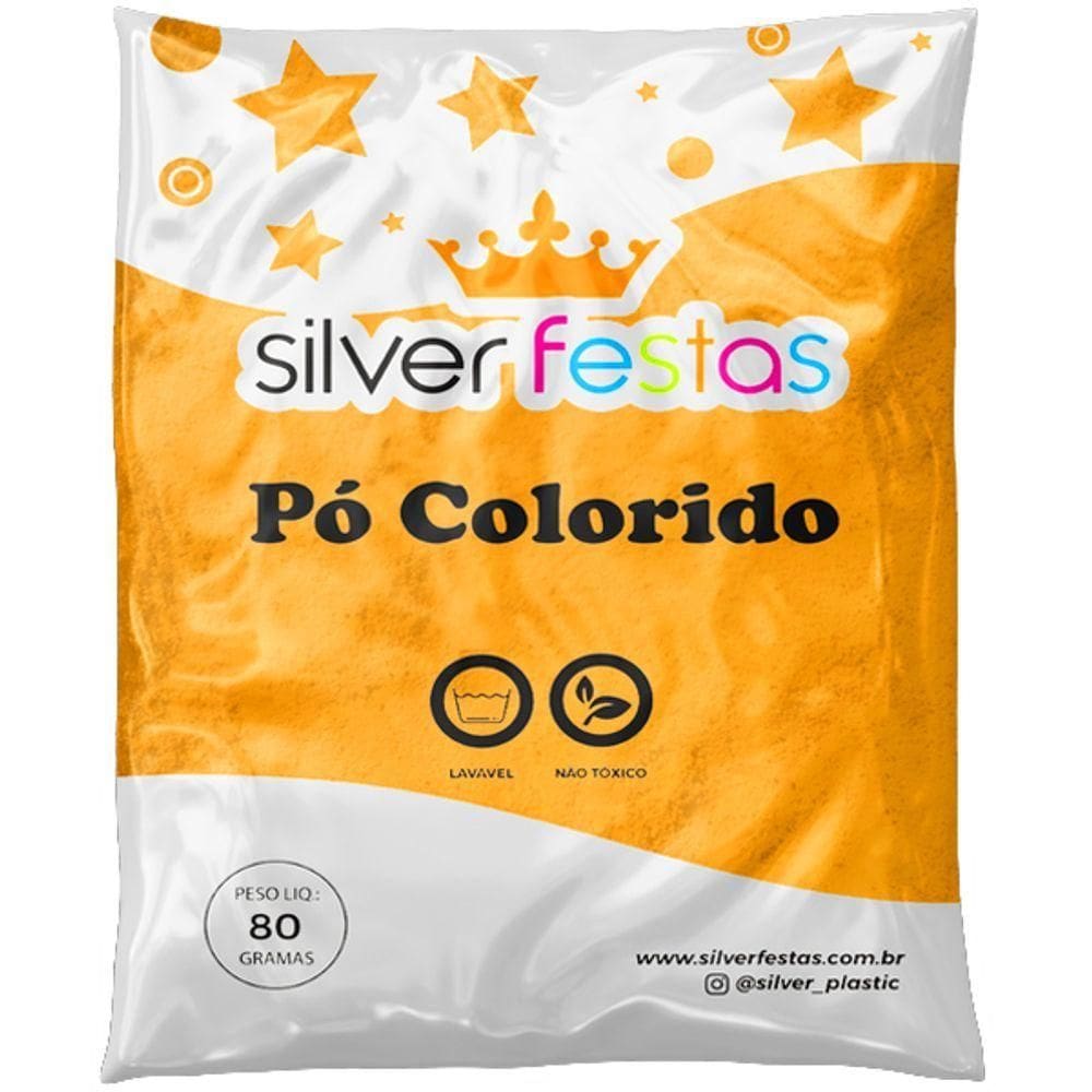 Pó Colorido 80g Laranja - 1 Un