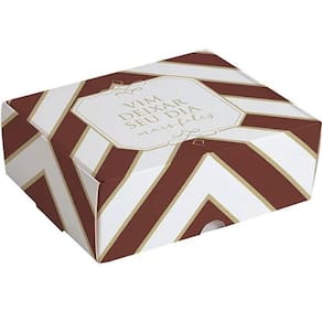 Caixas Para 8 Brigadeiros Chevron Colorido 17x10,6x4,5cm - 100 Un