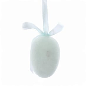 Ovo Decorativo Para Pendurar Flocado Verde Flocked 12,5cm - 1 Un