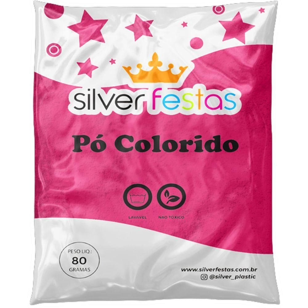 Pó Colorido 80g Pink - 1 Un