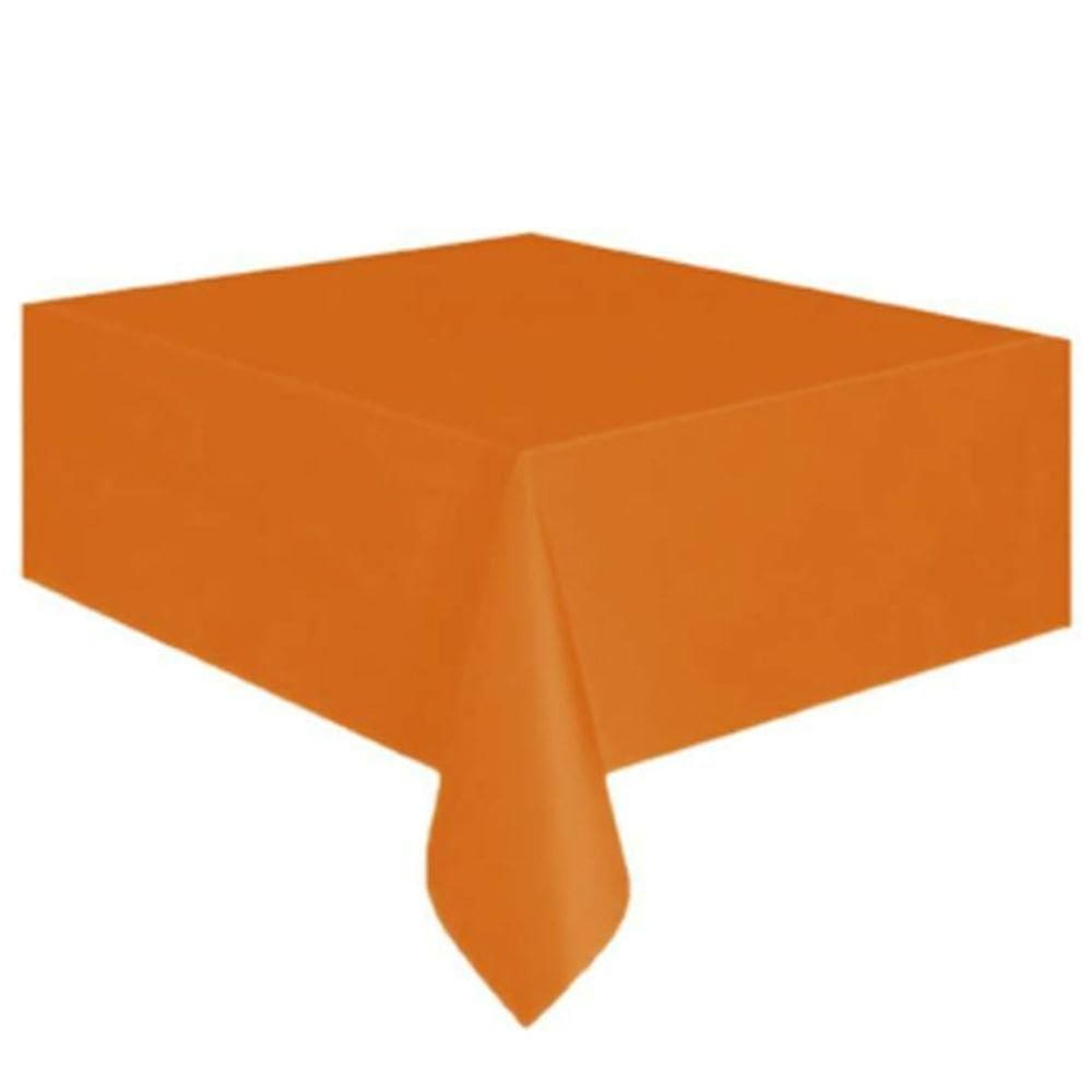 Toalha De Mesa Plástica Happy Line 1,37x1,77 Metros Laranja - 1 Un