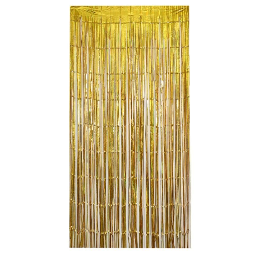 Cortina Metalizada Holográfica 100x200cm Dourada - 1 Un