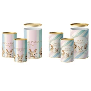 Lata Para Ovo Rígida 500g Páscoa Doce Composê 12,5x22cm - 12 Un