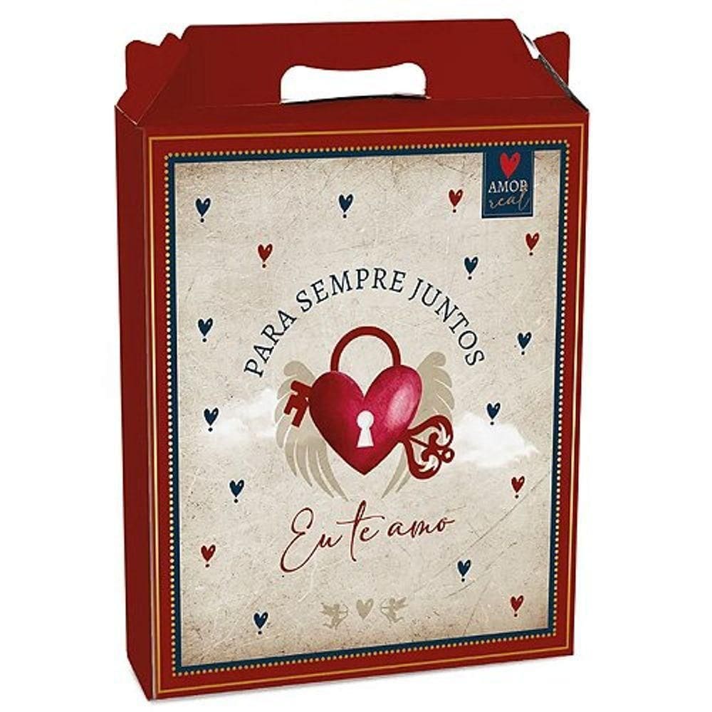 Kit Caixa Maleta Retangular Vertical Amor Real P 15x6x18cm - 10 Un